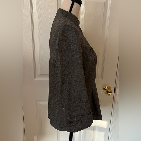 Badgley Mischka Military Style Fitted Blazer Wool & Silk Blend - Picture 2 of 16